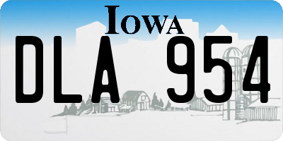 IA license plate DLA954