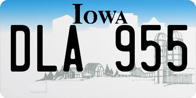 IA license plate DLA955