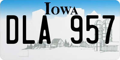 IA license plate DLA957