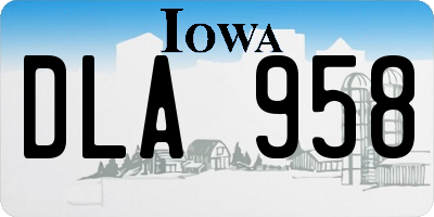 IA license plate DLA958