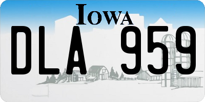 IA license plate DLA959
