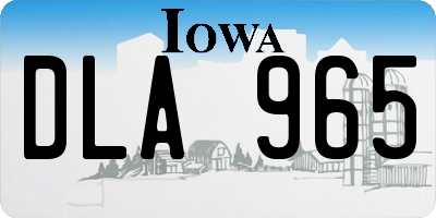 IA license plate DLA965