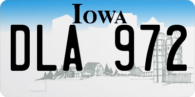 IA license plate DLA972
