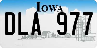 IA license plate DLA977