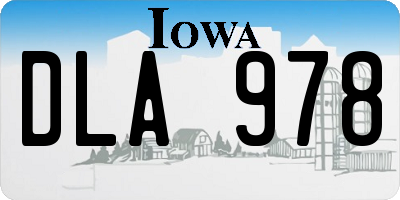 IA license plate DLA978