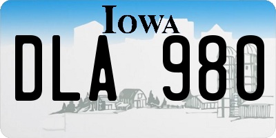 IA license plate DLA980