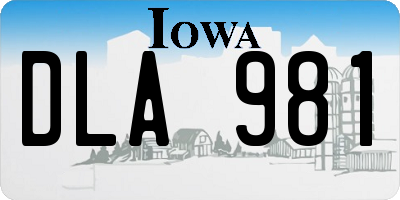 IA license plate DLA981