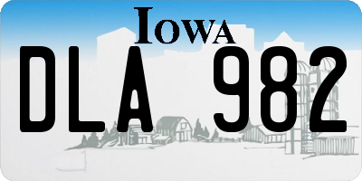 IA license plate DLA982
