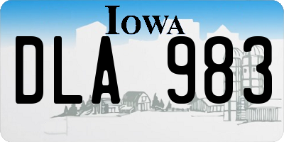 IA license plate DLA983