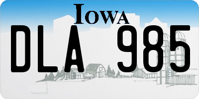 IA license plate DLA985