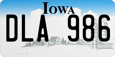 IA license plate DLA986
