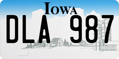 IA license plate DLA987