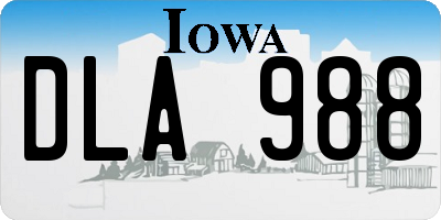IA license plate DLA988