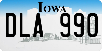 IA license plate DLA990