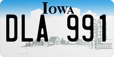 IA license plate DLA991