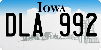 IA license plate DLA992
