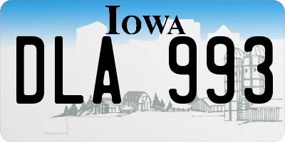 IA license plate DLA993