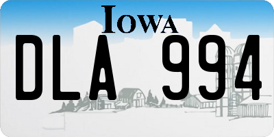 IA license plate DLA994