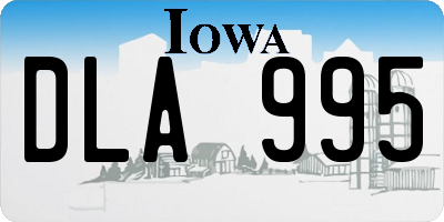 IA license plate DLA995