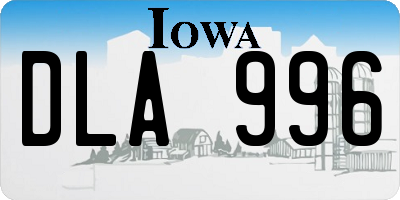 IA license plate DLA996