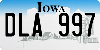IA license plate DLA997