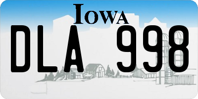 IA license plate DLA998