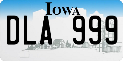 IA license plate DLA999