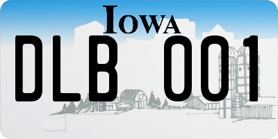 IA license plate DLB001