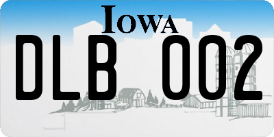 IA license plate DLB002