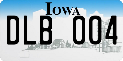 IA license plate DLB004