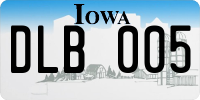 IA license plate DLB005