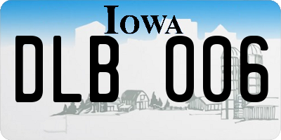 IA license plate DLB006