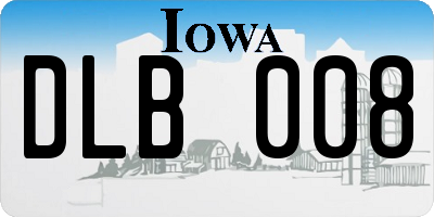 IA license plate DLB008