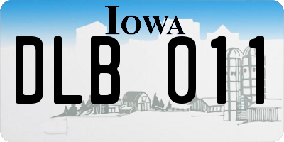 IA license plate DLB011