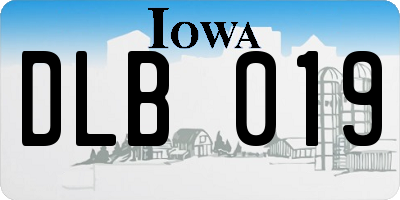 IA license plate DLB019