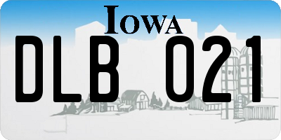 IA license plate DLB021
