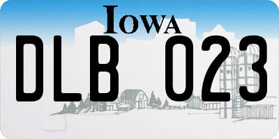 IA license plate DLB023