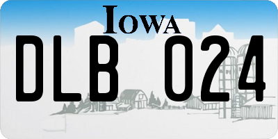 IA license plate DLB024