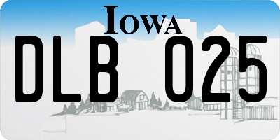 IA license plate DLB025