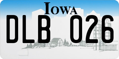 IA license plate DLB026