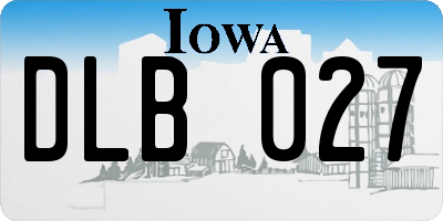 IA license plate DLB027