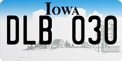 IA license plate DLB030