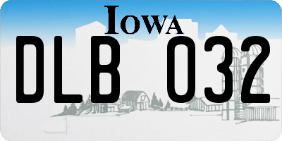 IA license plate DLB032
