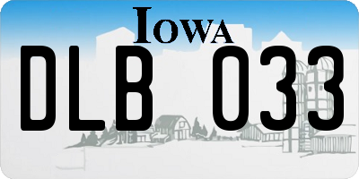 IA license plate DLB033