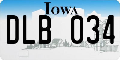IA license plate DLB034