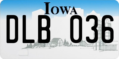IA license plate DLB036
