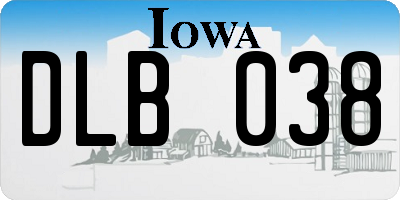 IA license plate DLB038