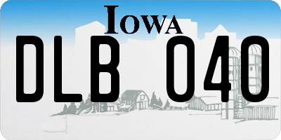IA license plate DLB040