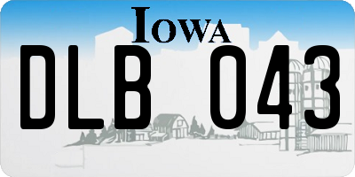 IA license plate DLB043