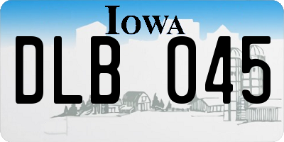 IA license plate DLB045